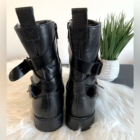 Nine West Ankle Boot Black Leather with Buckles SZ: US 6 - Picture 6 of 9